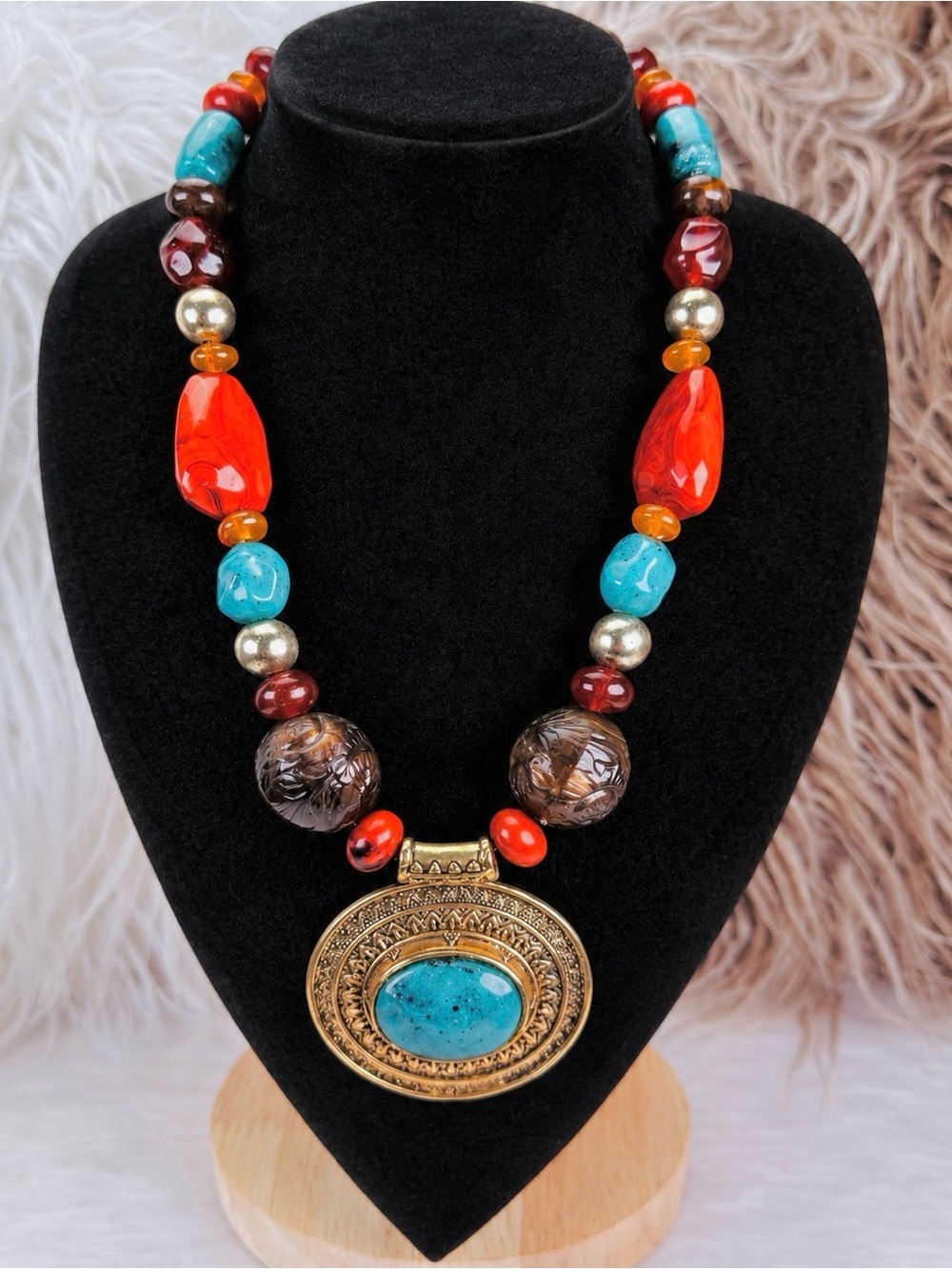 Bohemian chic southwestern style statement necklace